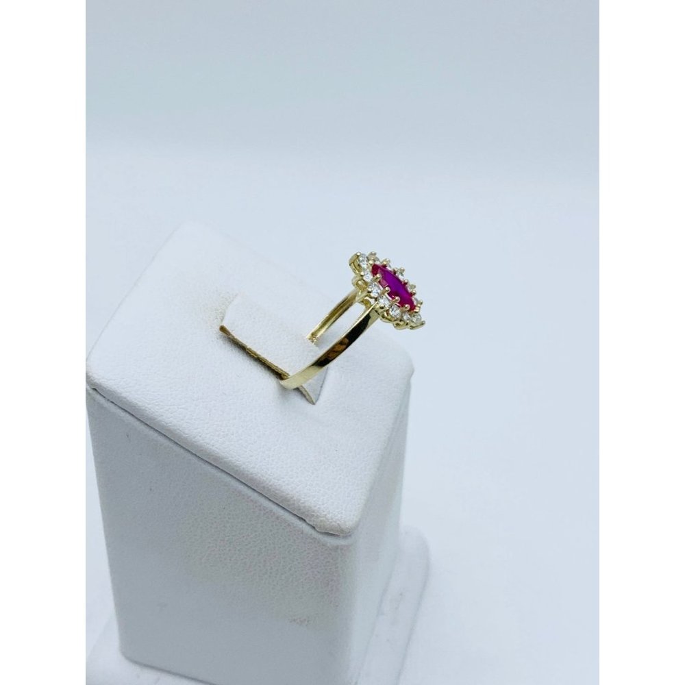 10k Solid Gold Ring Ring Red Size 7 - image 4